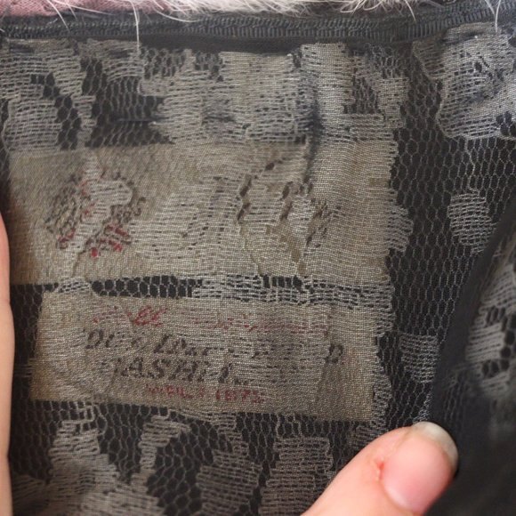 Vintage Hadley Real Mink Fur Collar Black 100% Cashmere Cardigan Sweater LG - Picture 11 of 12